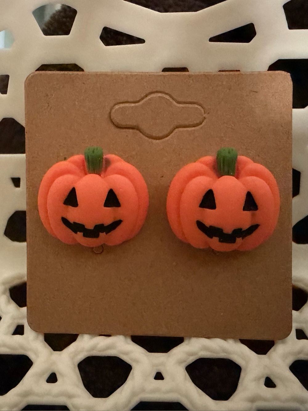 Halloween Pumpkin Stud Earrings - Orange